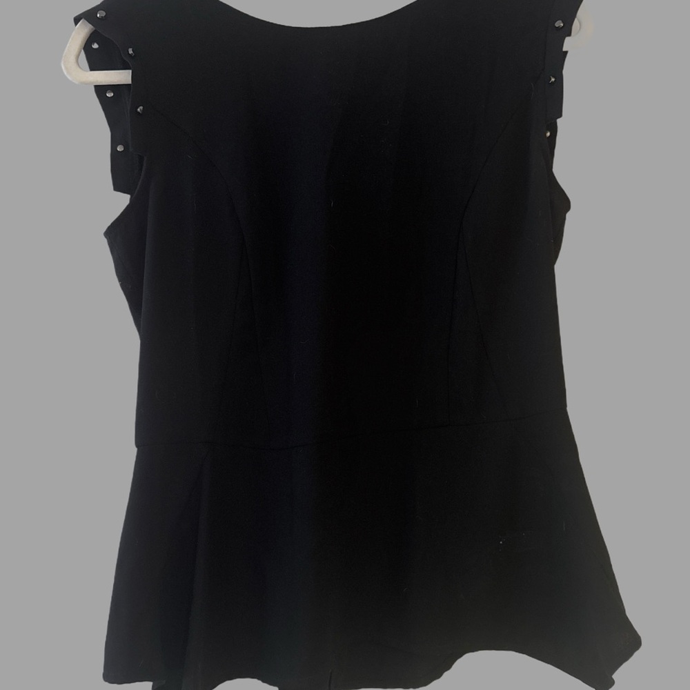 H&M Black Sleeveless Blouse with Stud Accents